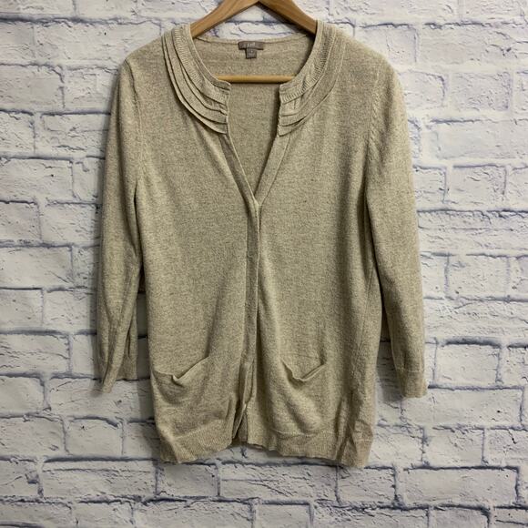 J. Jill Light Gray Cardigan - Picture 1 of 6